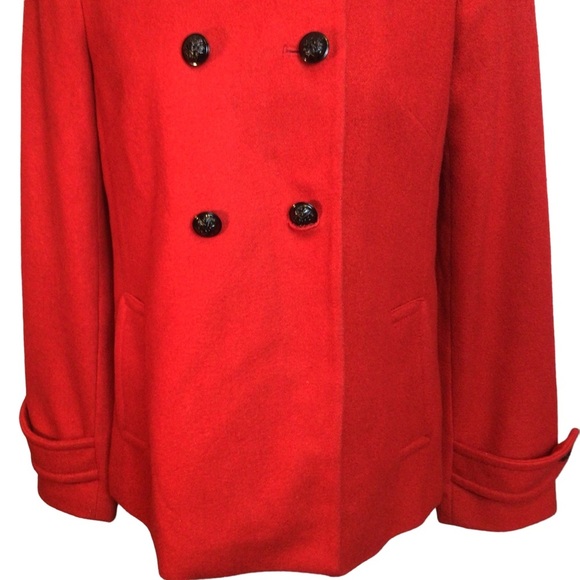 Banana Republic Red Wool Swing Coat Woman's Size Small - Picture 4 of 12